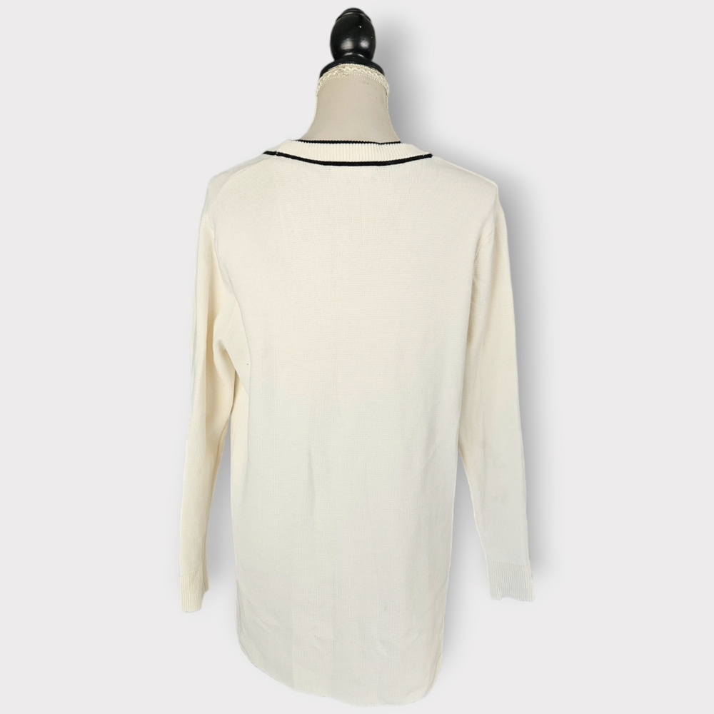ZARA | cardigan, white with black and red details. | size S - Picture 4 of 5